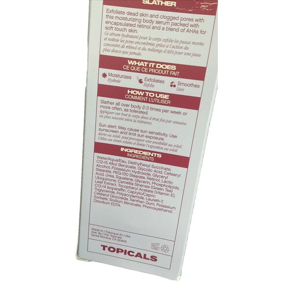 Topicals Slather Exfoliating Body Serum with Retinol and AHAs (150 ml/ 5 fl oz) - Picture 3 of 4